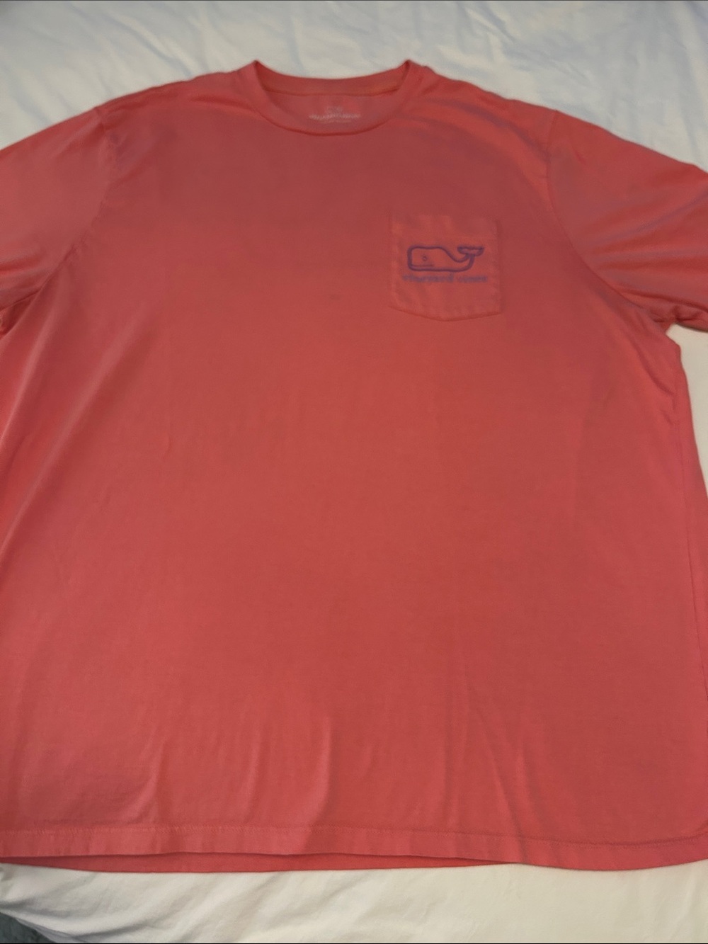 Vineyard Vines Coral Short-Sleeve Pocket Tee with Whale Logo